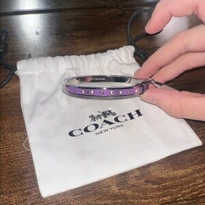 BRAND NEW WITH TAGS AND BAG Coach Purple and Silver Women's bracelet